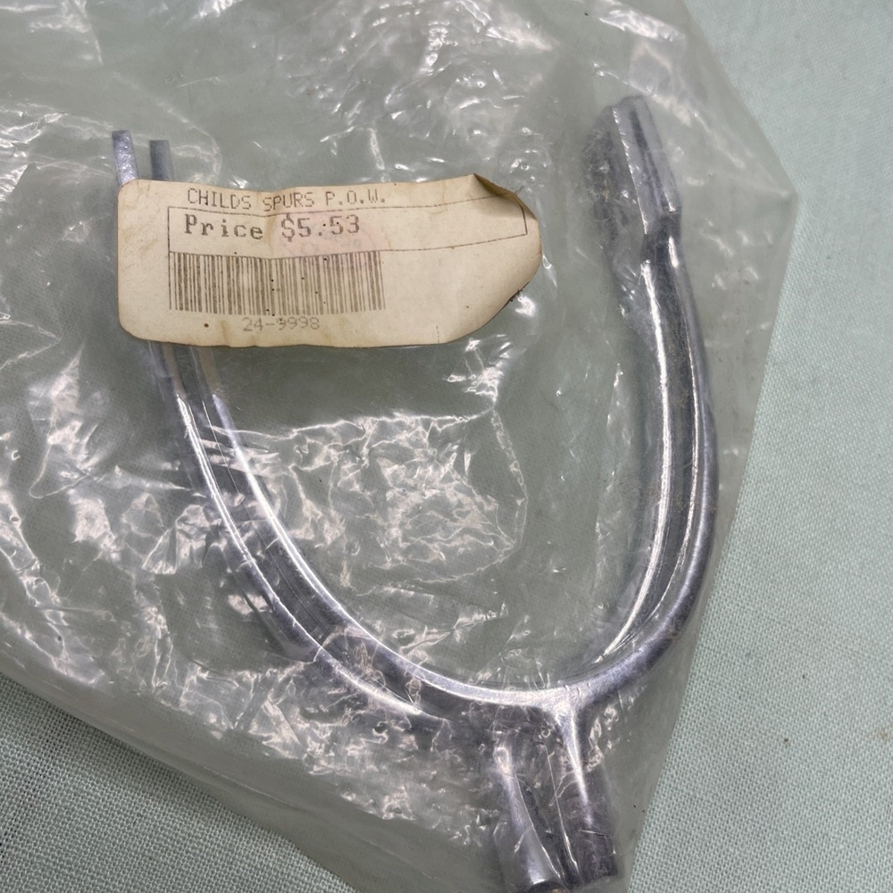 Vintage Childrens Spurs P.O.W. Chrome Pair Youth Horse Riding Spurs